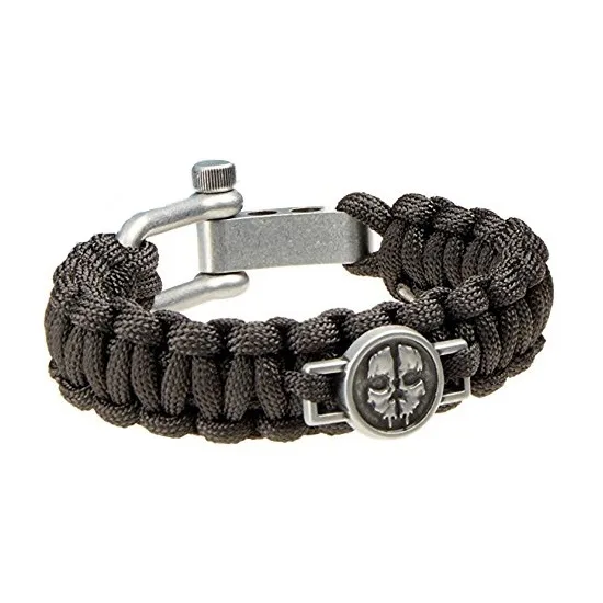Forty black braided paracord bracelets in a pack