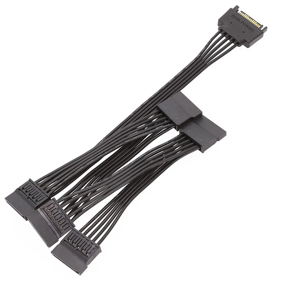 IHDAPP IHDAPP 15 Pin SATA Power Extension Cable 1 Male to 5 Female Splitter 24 inch 60cm — product photo