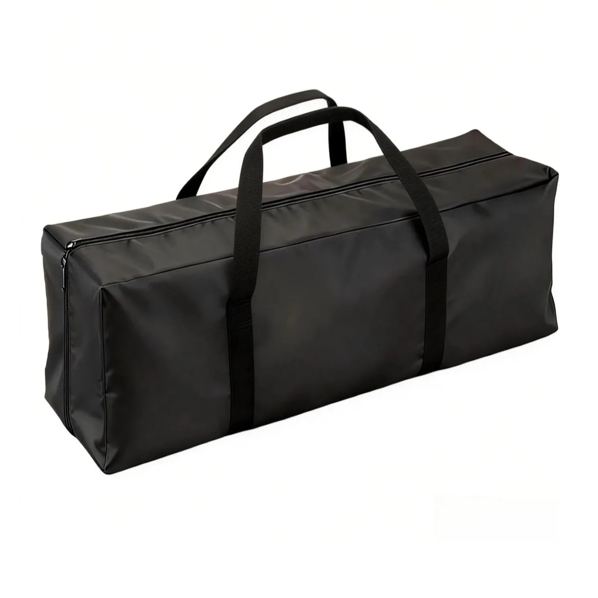 Grey 47-inch duffle bag, 162L capacity, 600D Oxford fabric, rectangular shape with top zipper and carry handles