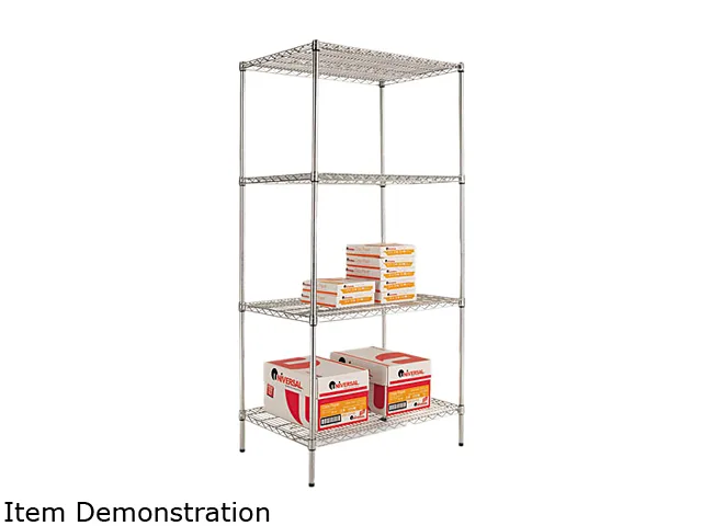 Alera Alera SW50-3624SR Wire Shelving Starter Kit 36w 24d 72h Silver 4 Shelves office furniture — product photo
