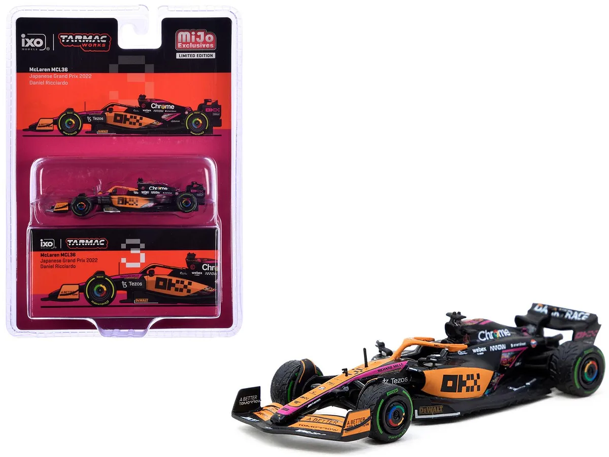 Tarmac Works Tarmac Works McLaren MCL36 #3 Ricciardo Japanese GP 2022 1/64 Diecast hobby collectible — product photo
