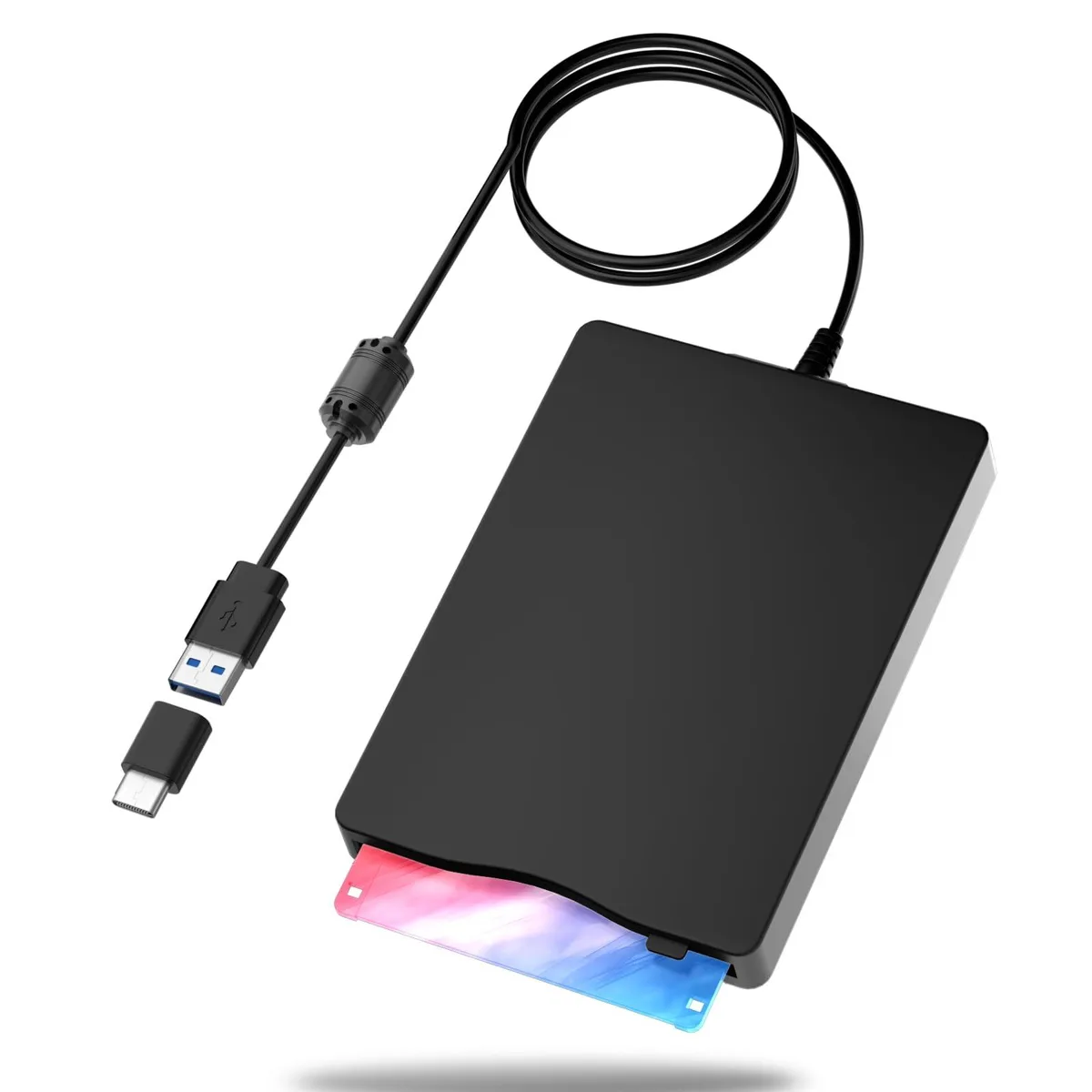 Yaeonku 3.5" USB 3.0 & Type-C Floppy Drive Diskette 1.44 MB — product photo