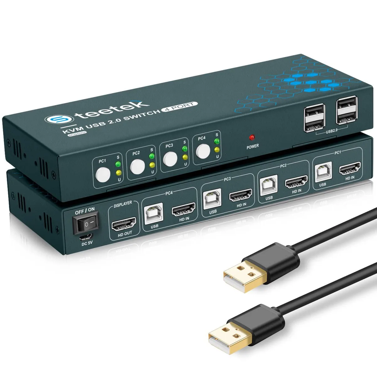 FOCUSTEC FOCUSTEC 4 Port HDMI KVM Switch 4K@60Hz USB 2.0 — product photo