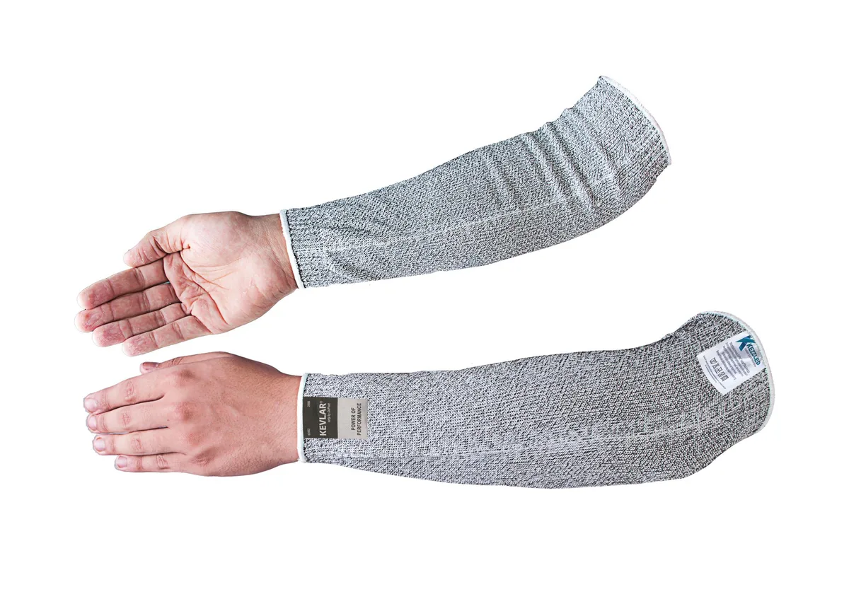 Kezzled Kezzled Spectra Cut Resistant Arm Sleeves Ribbed Ends 14 Inch EN 388 Cut Level 4 Sports Protective Gear — product photo