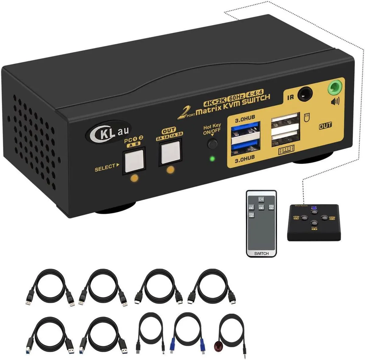 Vszerda Vszerda 2x2 DP+HDMI KVM Switch 4K@60Hz USB 3.0 EDID — product photo