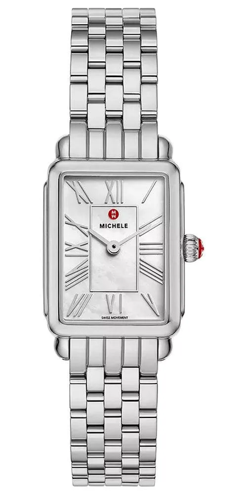 Michele Michele MWW06E000144 Deco Park Rectangular Mother-of-Pearl Dial Stainless Steel Watch 29mm 14mm Band — product photo