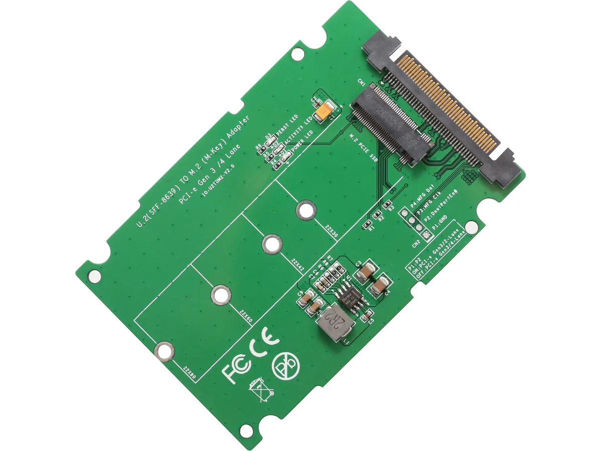 Syba Syba SI-ADA40123 M.2 PCIe NVMe SSD to U.2 (SFF-8639) 2.5-Inch Adapter expansion card — product photo