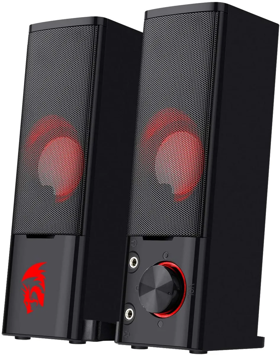Corn Electronics Corn Electronics GS550 Orpheus 2.0 stereo speaker, black, red backlight — product photo