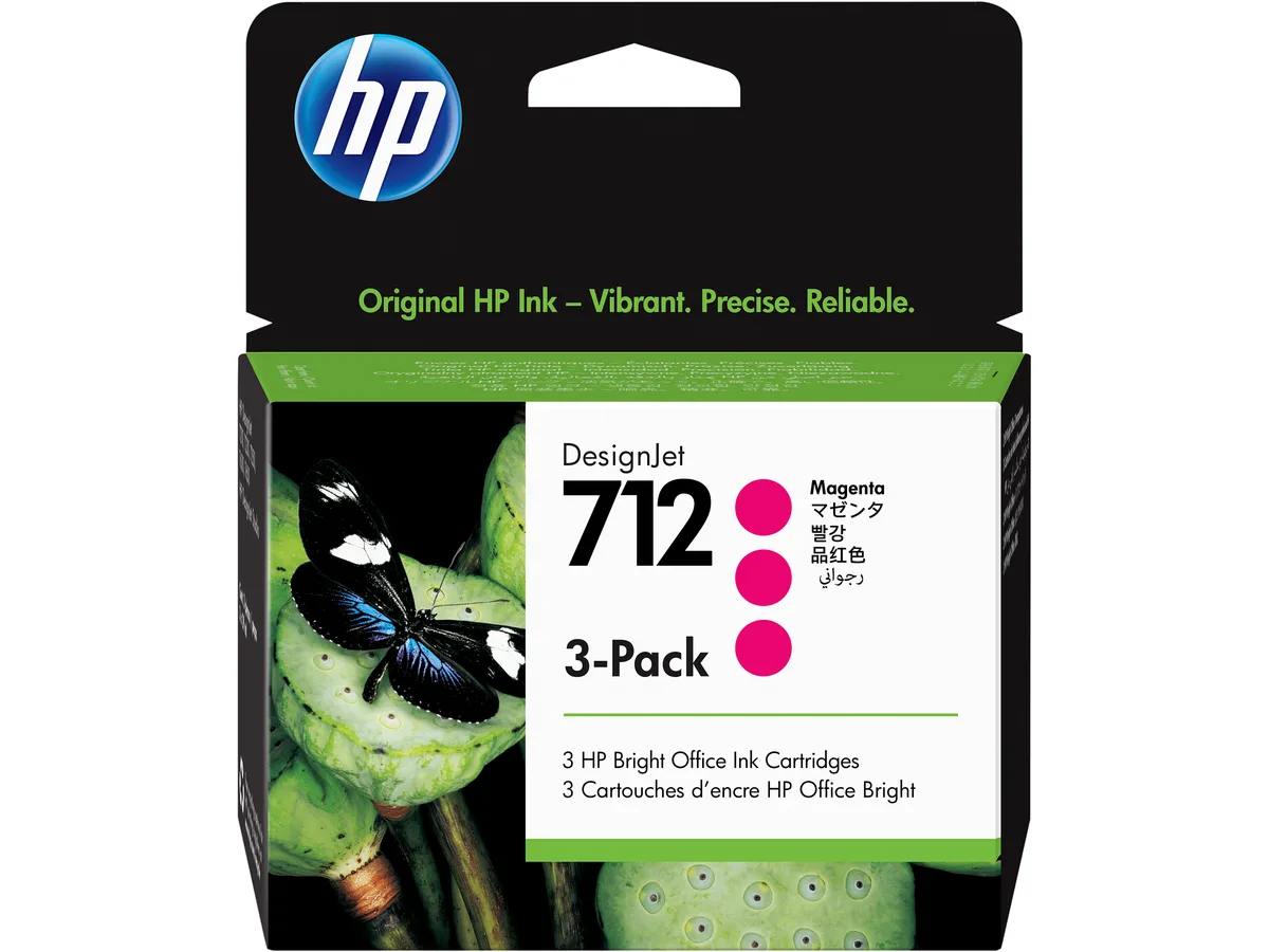 HP HP 3ED78A 712 Magenta 29-ml 3-pack ink cartridges (genuine brands) — product photo