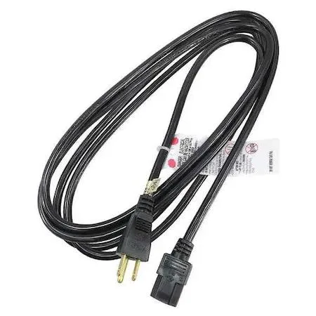 Black round SJT power cord 10 ft with NEMA 5-15P plug and IEC C13 connector