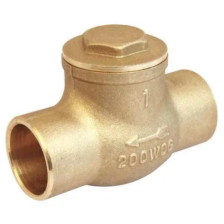 Brass swing check valve with sweat connections, 3/4 inch size