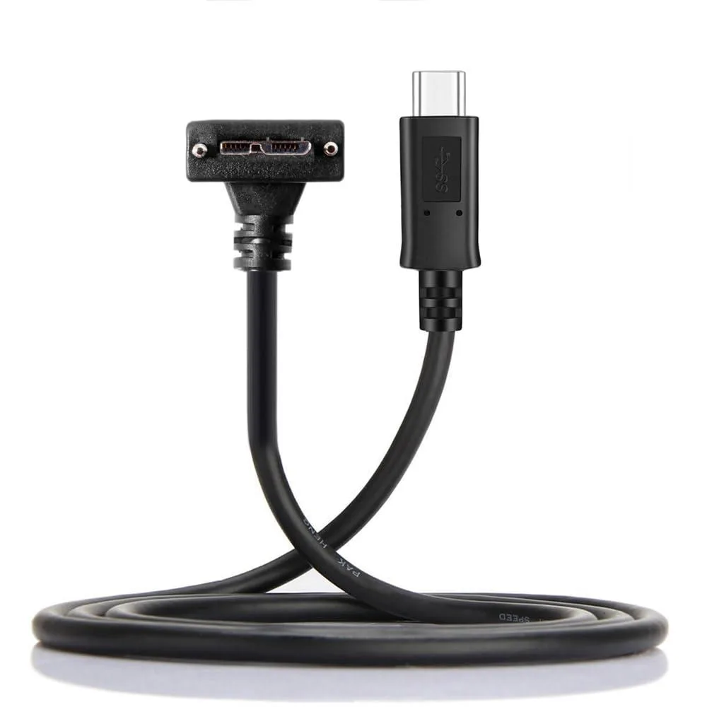 Fervit Fervit USB-C to Micro USB 3.0 90° Up Angled Screw Mount Cable — product photo