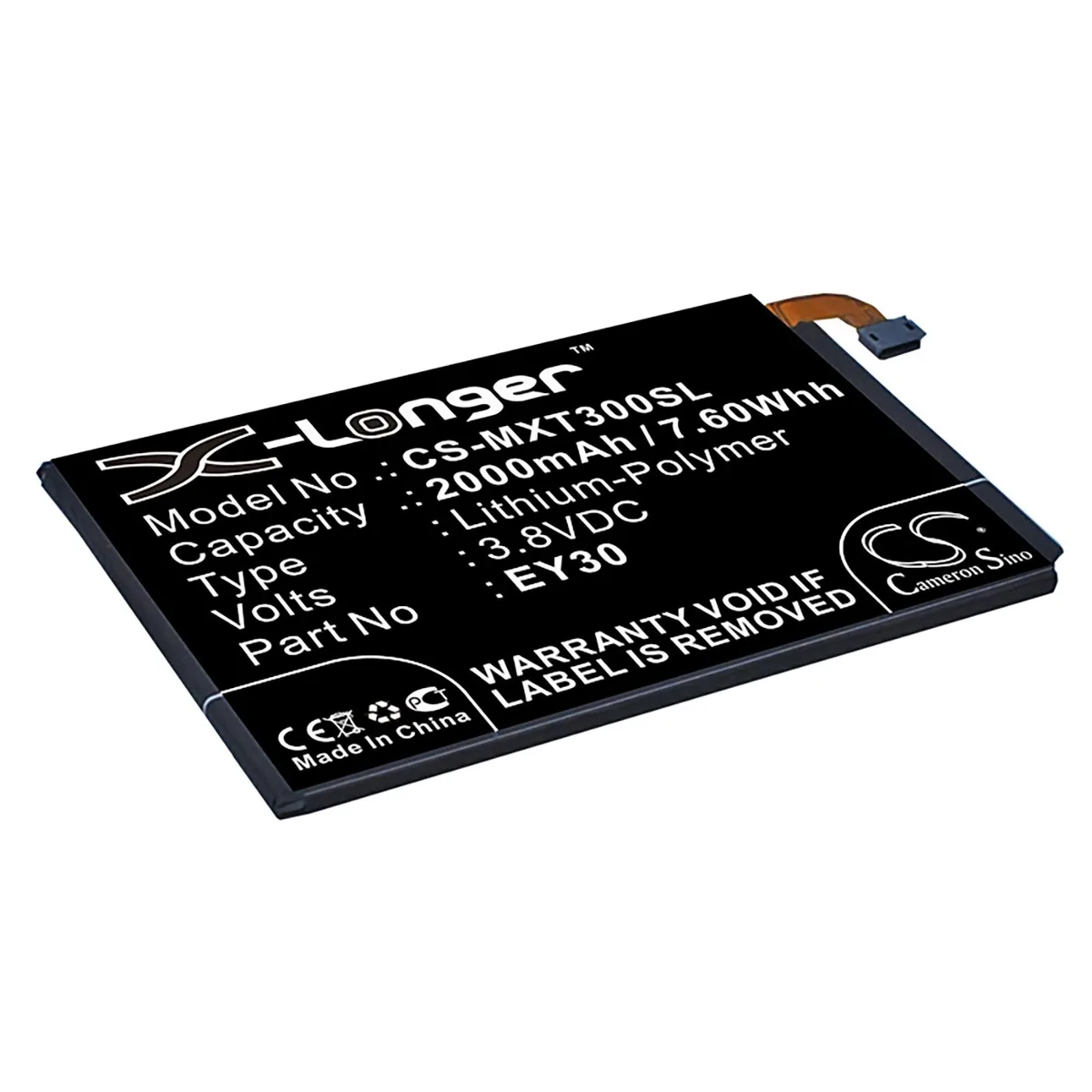 Cameron &amp; Co Cameron &amp; Co DS-CS-MXT300SL 3.8V 2000mAh cell phone battery — product photo