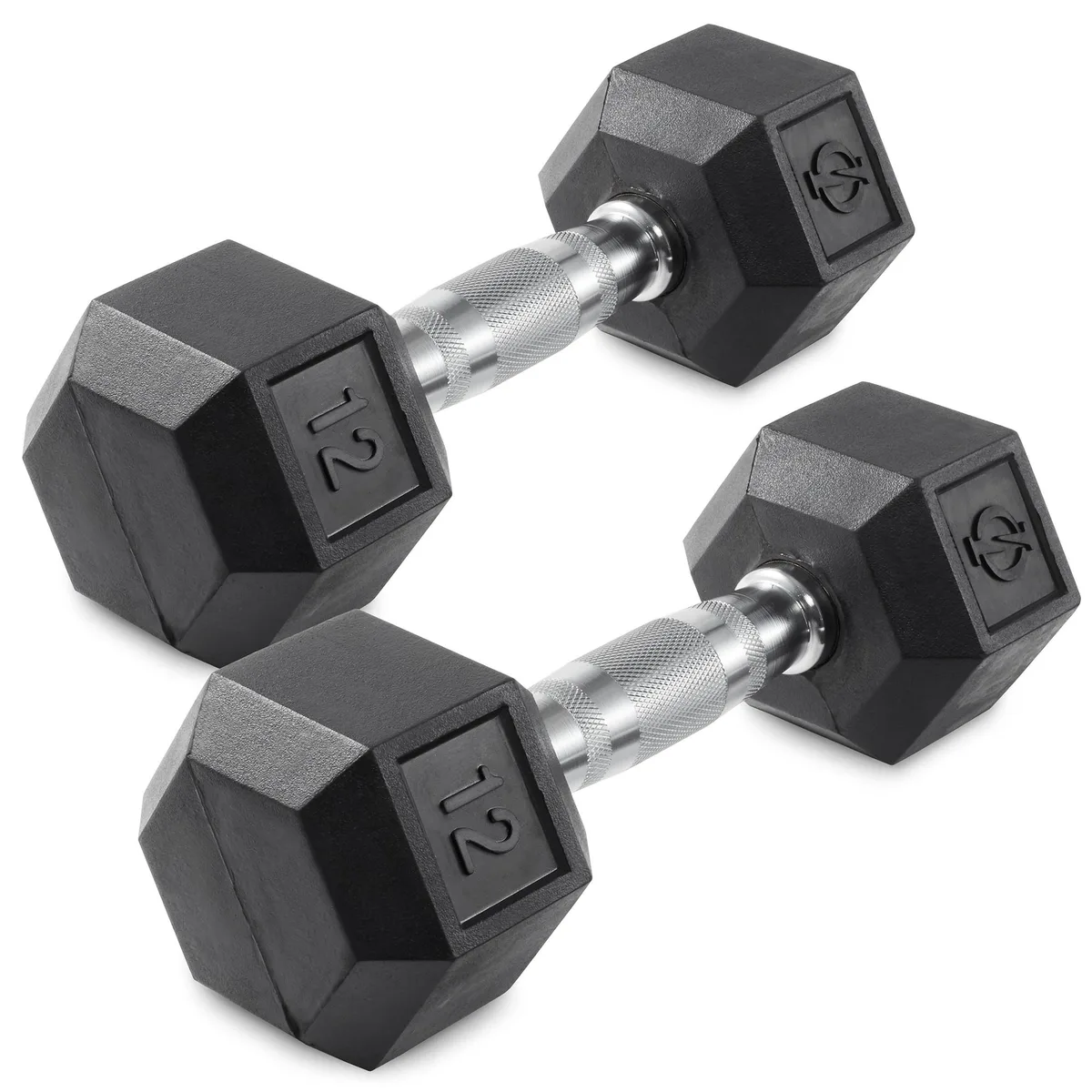 Philosophy Gym Philosophy Gym Rubber Coated Hex Dumbbell 12 lb Pair weight training — product photo