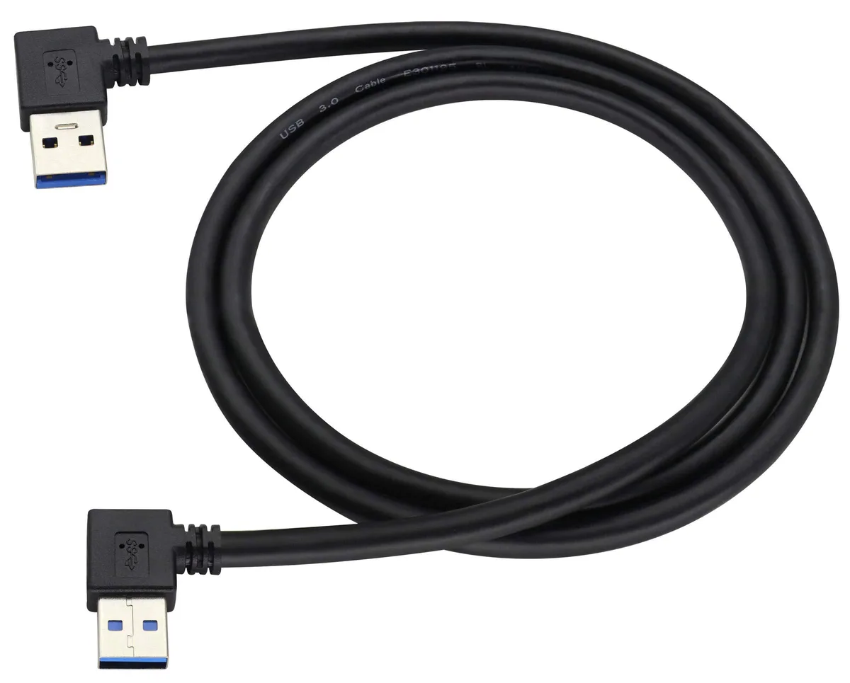 BUCIER BUCIER USB 3.0 A Male 90 Degree Extender Cable 3 ft Black — product photo