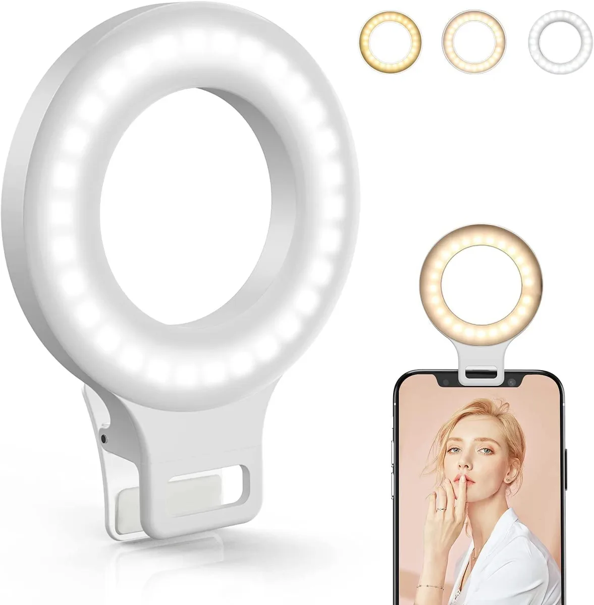  Neewer XJ34 Clip-On Ring Light 60 LED 600 mAh 2.5 h — product photo