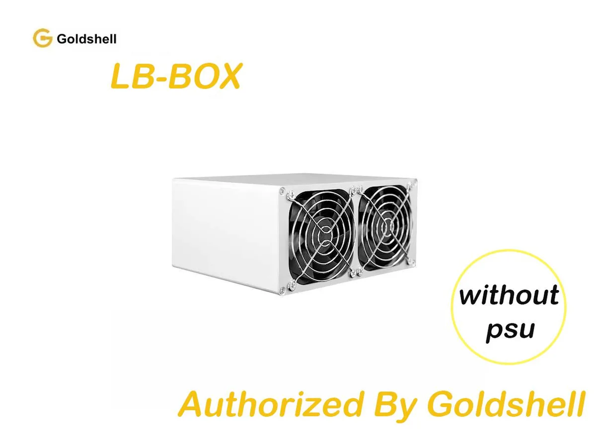 White rectangular ASIC miner with front grille and Ethernet port