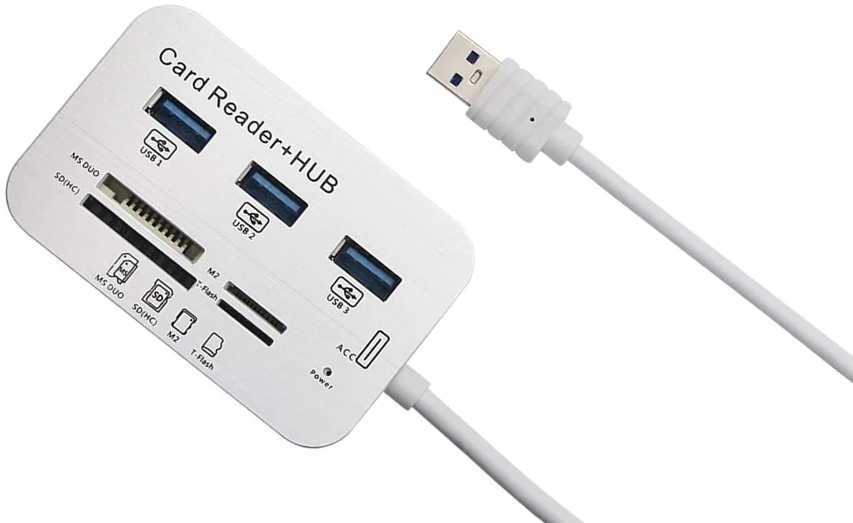 EVESKY EVESKY 3 Ports USB 3.0 Hub Card Reader — product photo