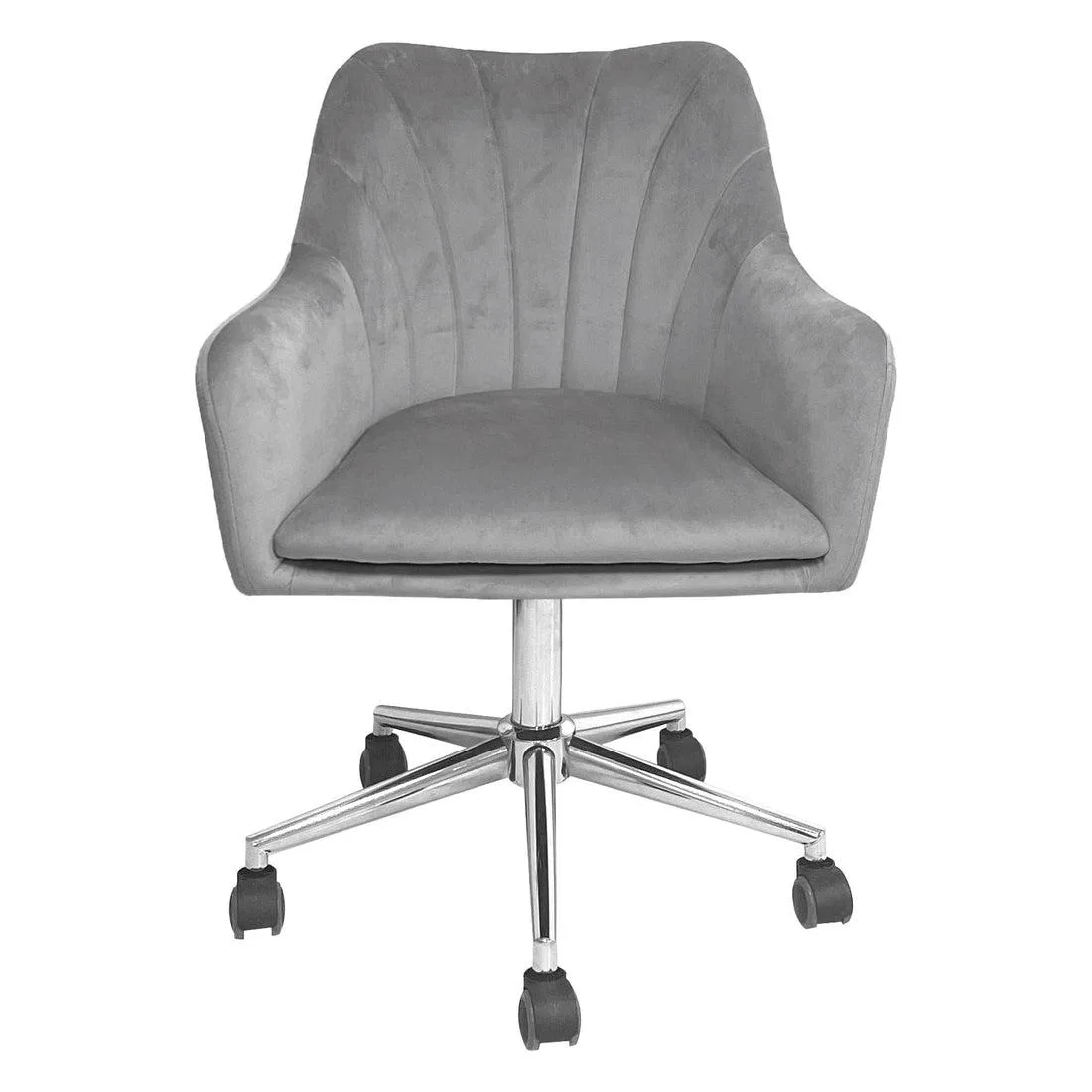 Impressions Vanity Company Impressions Vanity Company Sadie Swivel Vanity Chair Cool Grey Velvet — product photo