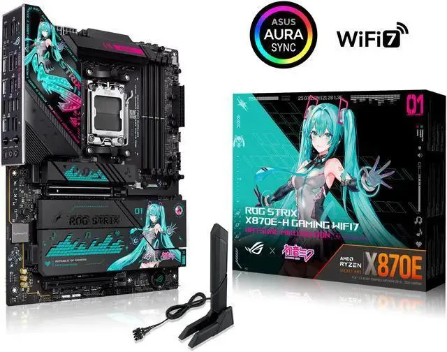 ASUS ASUS ROG STRIX X870E-H GAMING WIFI7 HATSUNE MIKU EDITION AMD motherboard — product photo