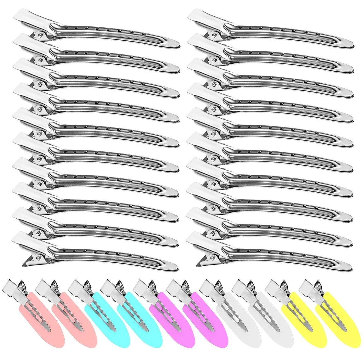  Viywicz N1-F4SX-1V1P 30pcs mixed metal alligator hair clips — product photo