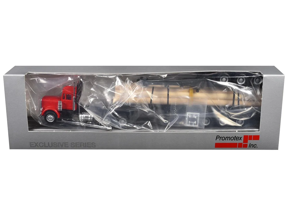 Promotex Promotex Peterbilt Super B Log Truck Trailer Red 1/87 HO Scale 11.25 in — product photo