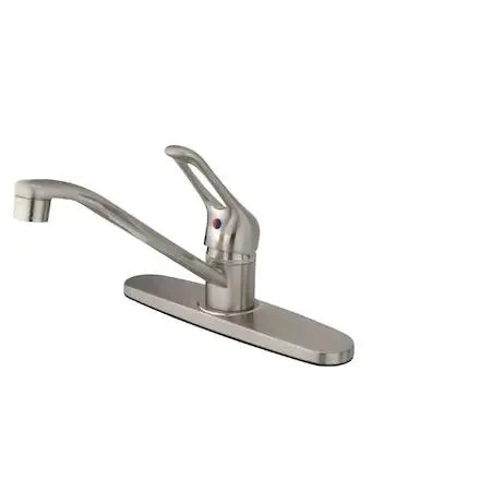 Brushed nickel single-handle centerset kitchen faucet with side sprayer