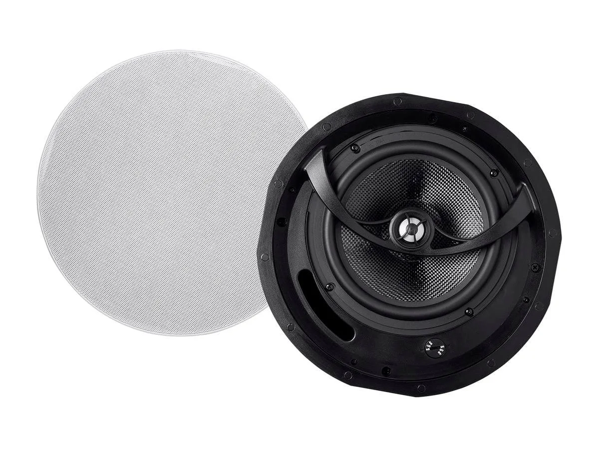Monoprice Inc. Monoprice 113683 2-Way Carbon Fiber Ceiling Speakers 8 Inch Pair Alpha Series — product photo