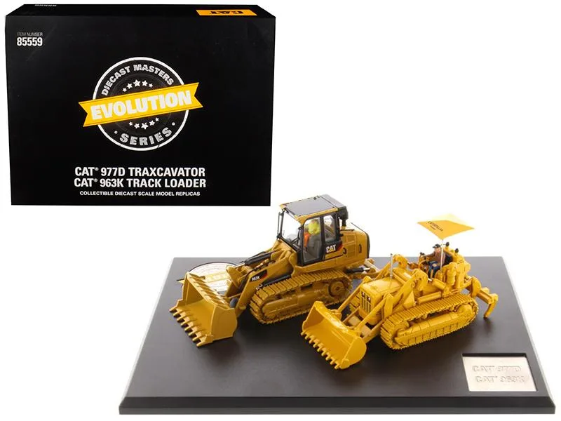 DieCast Masters DieCast Masters CAT 977D Traxcavator 1955-1960 &amp; 963K Track Loader Evolution Series 1/50 vehicle — product photo