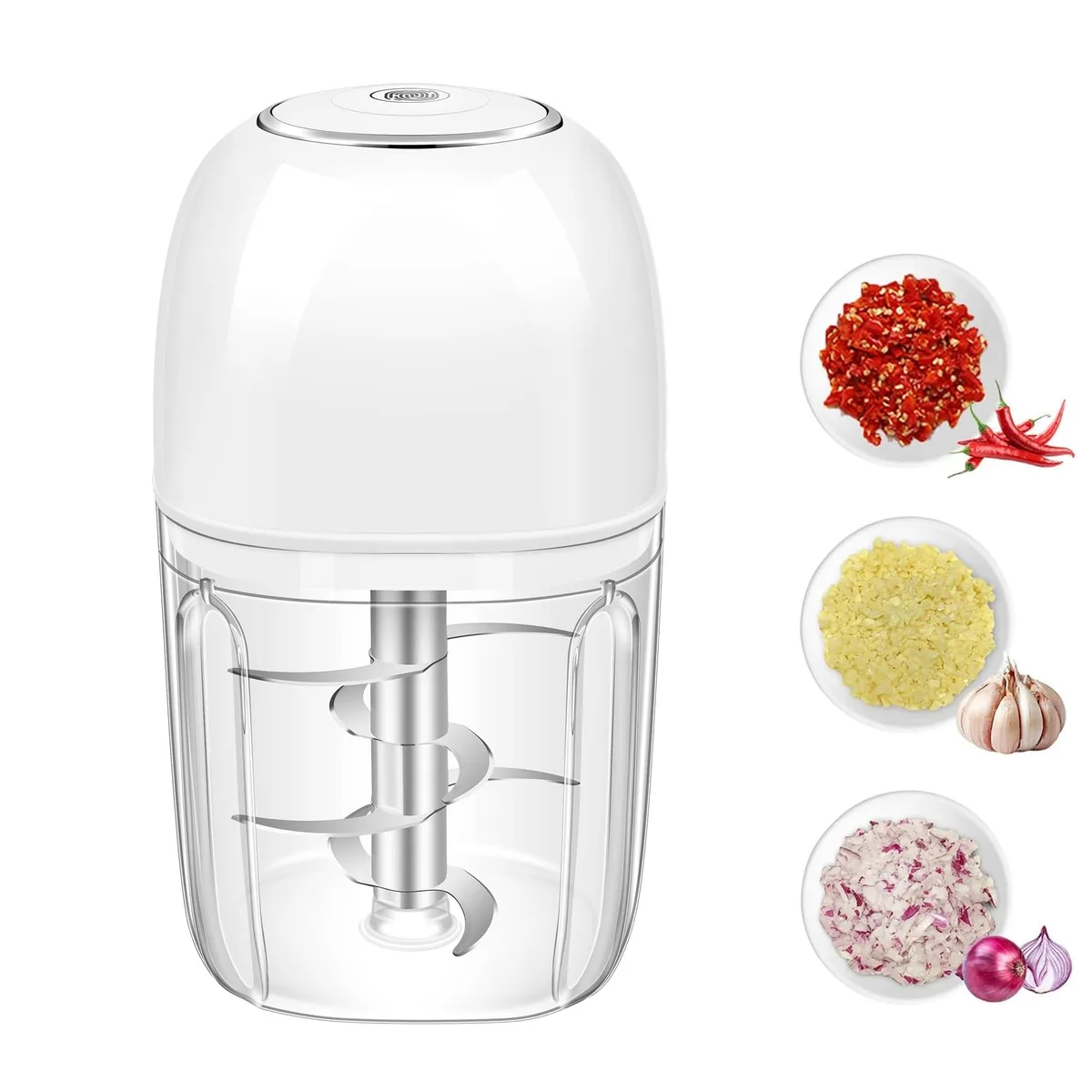  G4S3 450ml food processor 1.8 cup USB rechargeable 8-blade white — product photo