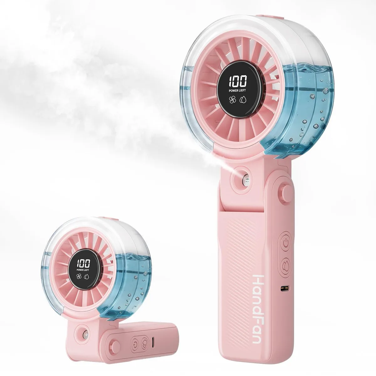  H68M2 HandFan 4000mAh 100-level misting outdoor fan — product photo