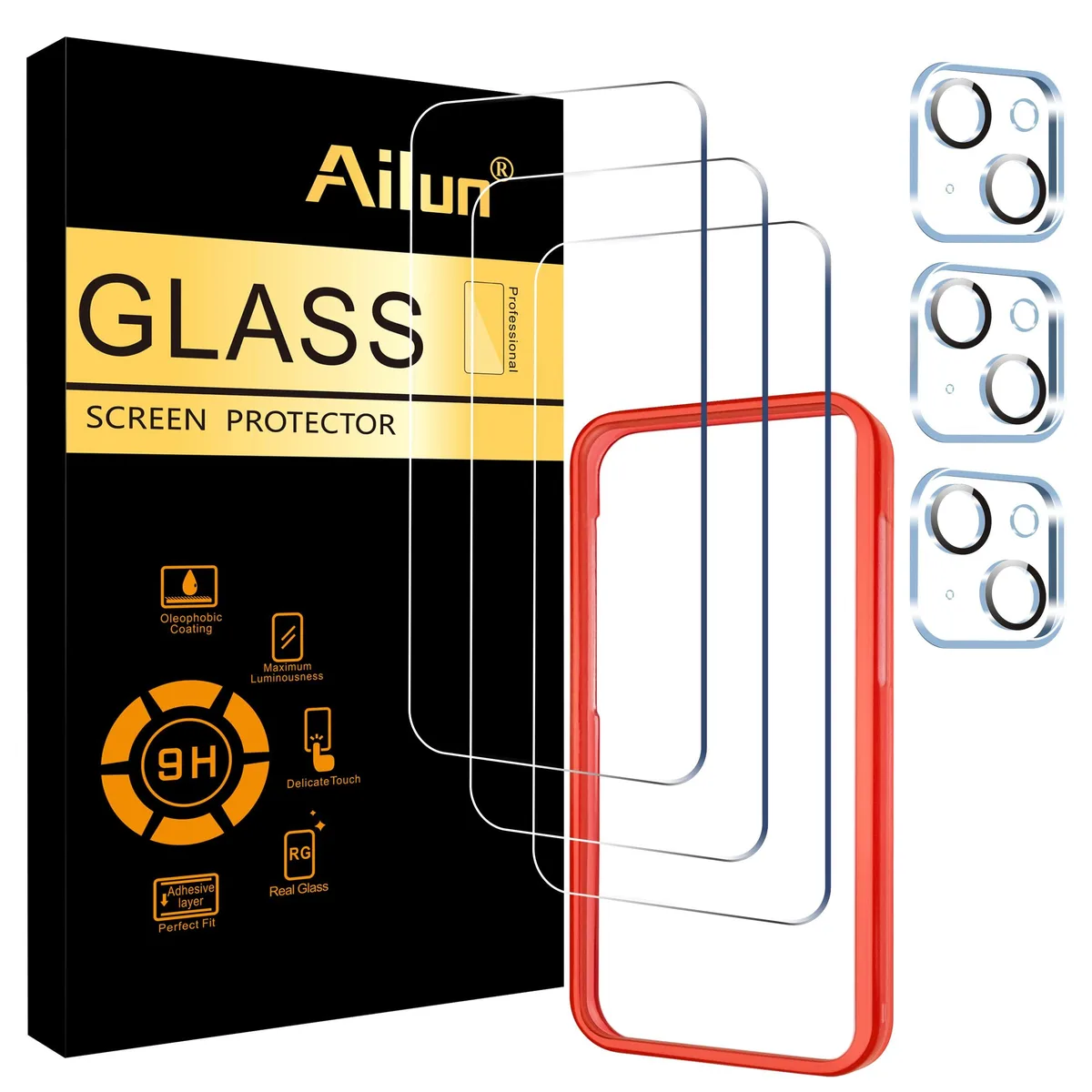  Ailun 3+3 Pack Screen &amp; Lens Protector for iPhone 15 6.1 inch — product photo
