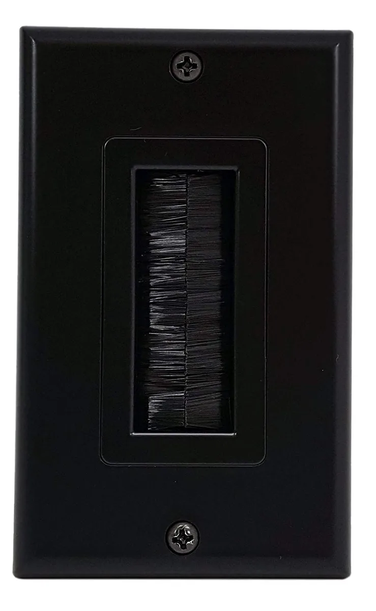 iMBAPrice iMBAPrice Black Single Gang Brush Wall Plate accessory — product photo