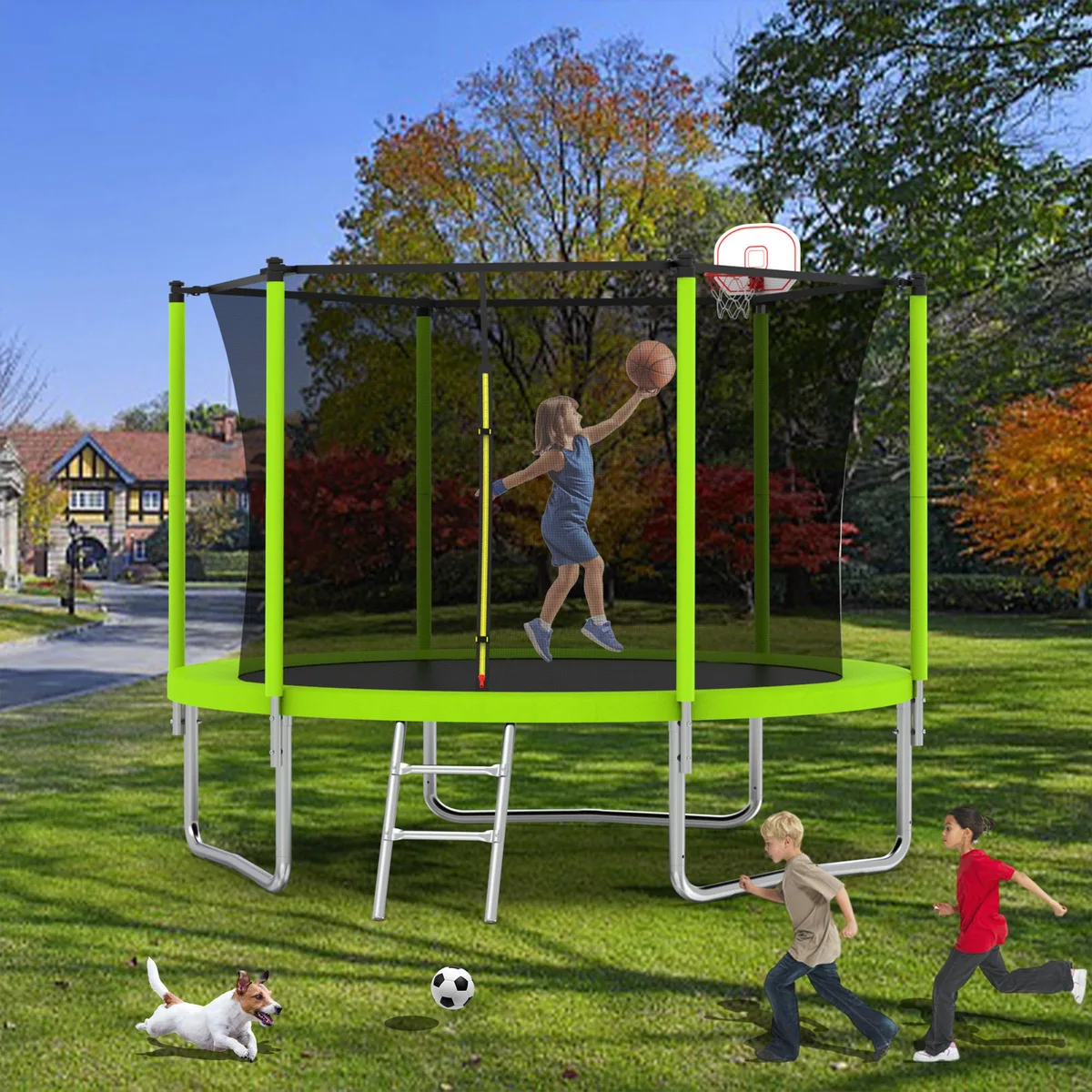 MERSCO MERSCO 8FT Trampoline Green 96.00in 79.00in 70.00lbs — product photo
