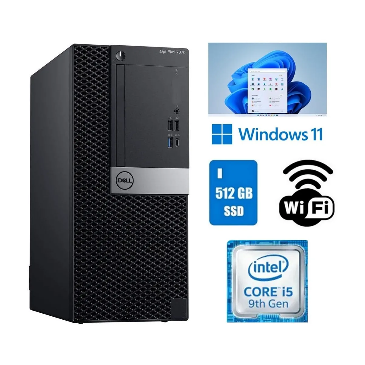 DELL Dell OptiPlex 7070 MT desktop PC Core i5-9500 16GB 512GB SSD — product photo