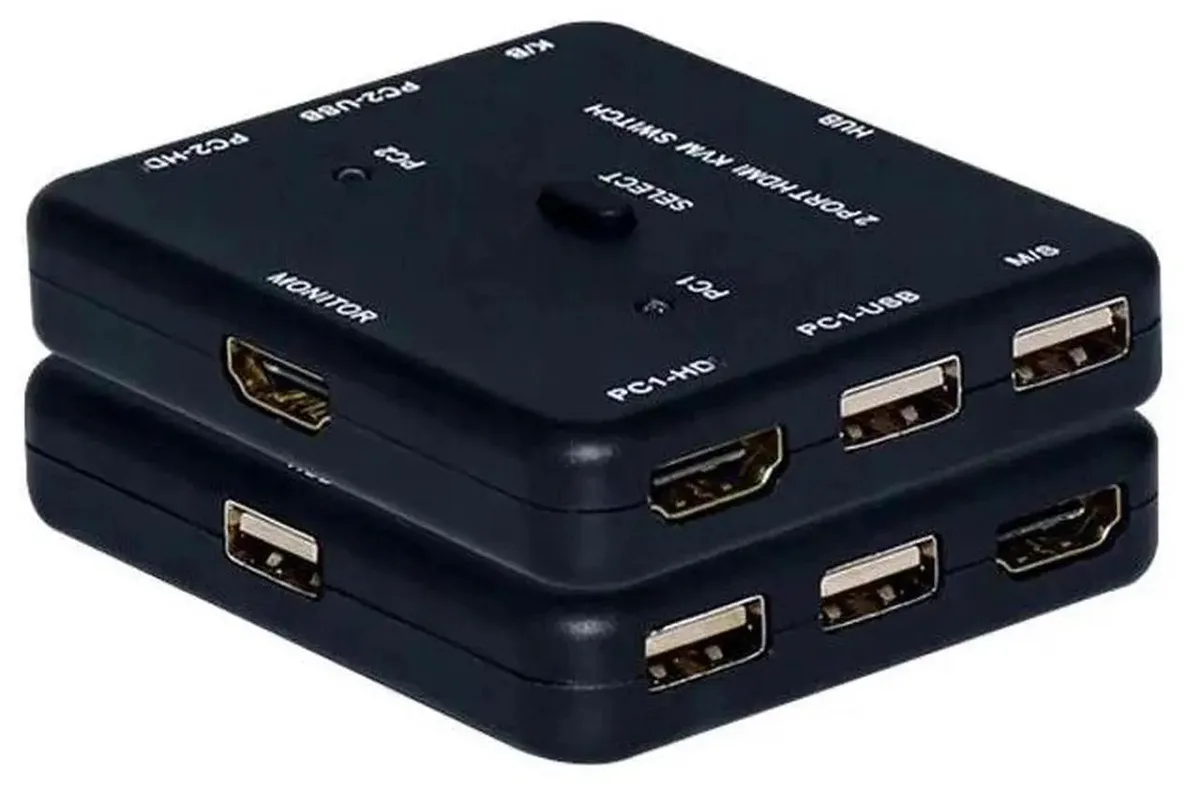 Vszerda Vszerda 2 Port KVM Switch 4K HDMI USB Hub Charger Dock — product photo