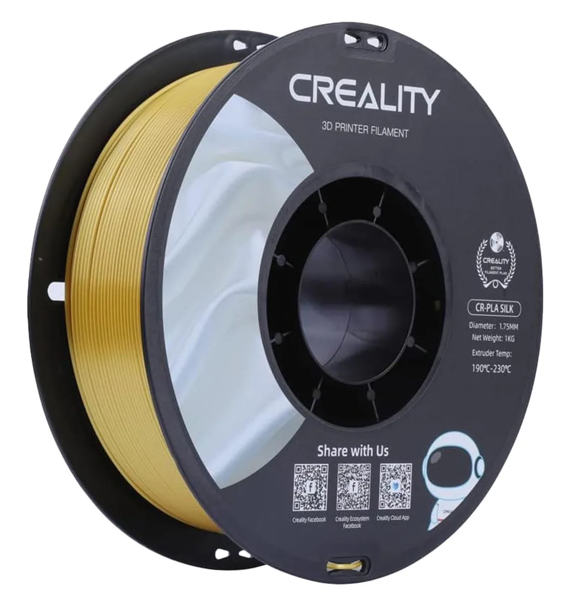 Creality Creality Silk PLA Filament 1.75mm 2.2lb Gold-Silver dlp replacement lamp — product photo