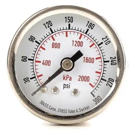 Value Brand Value Brand Commercial Pressure Gauge 0 to 300 psi 1 1/2 in Dial 1/8 in NPT — product photo