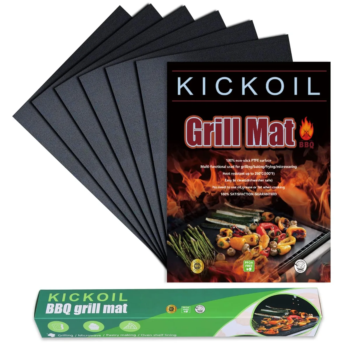 Healthy Living YX-GR-01-B6 grill accessory set of 6 mats 15.7 x 13 in 0.3 mm — product photo