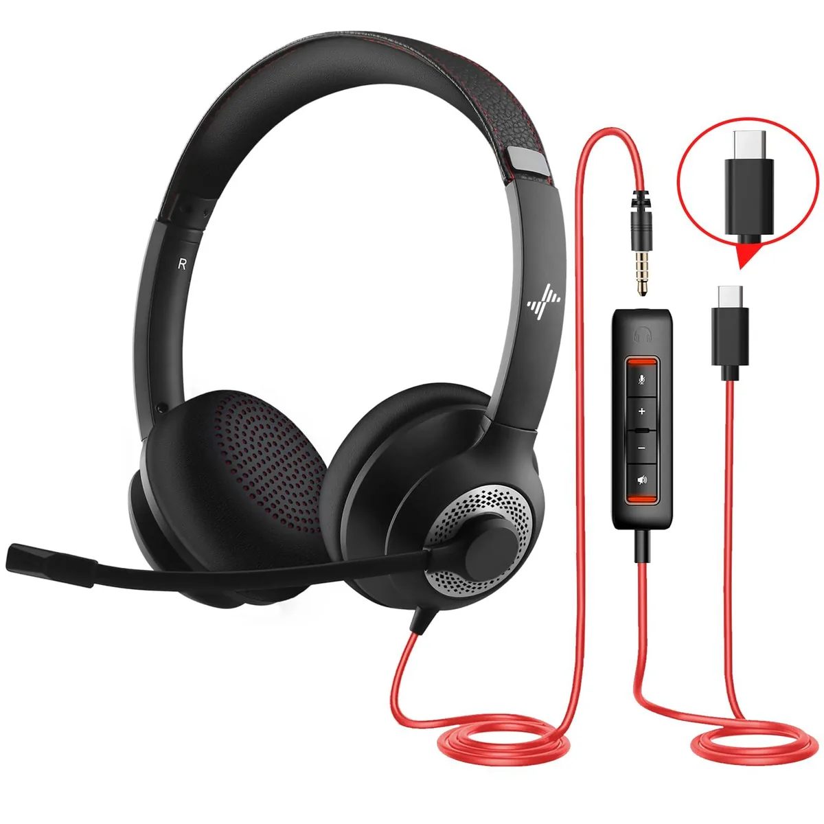  Logitech EH01 EAGLEND USB Headset 40mm 3.5mm 270° Mic Black — product photo