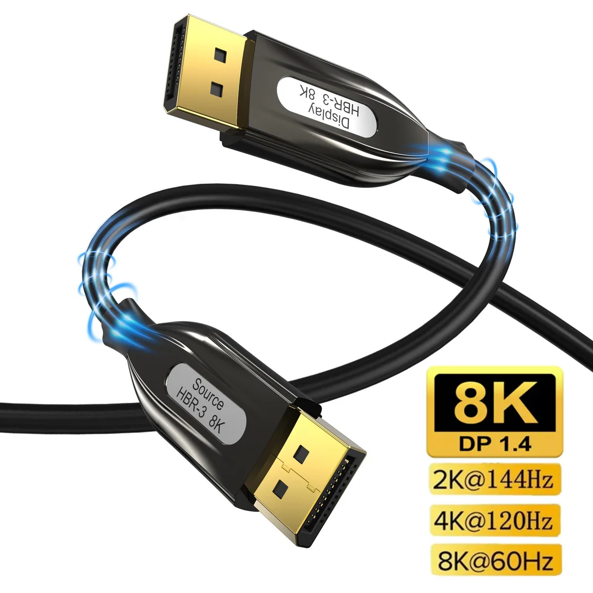 ESTONE ESTONE TJ-A013 DisplayPort 1.4 fibre cable 50ft 32.4 Gbps 8K@60Hz VESA certified — product photo
