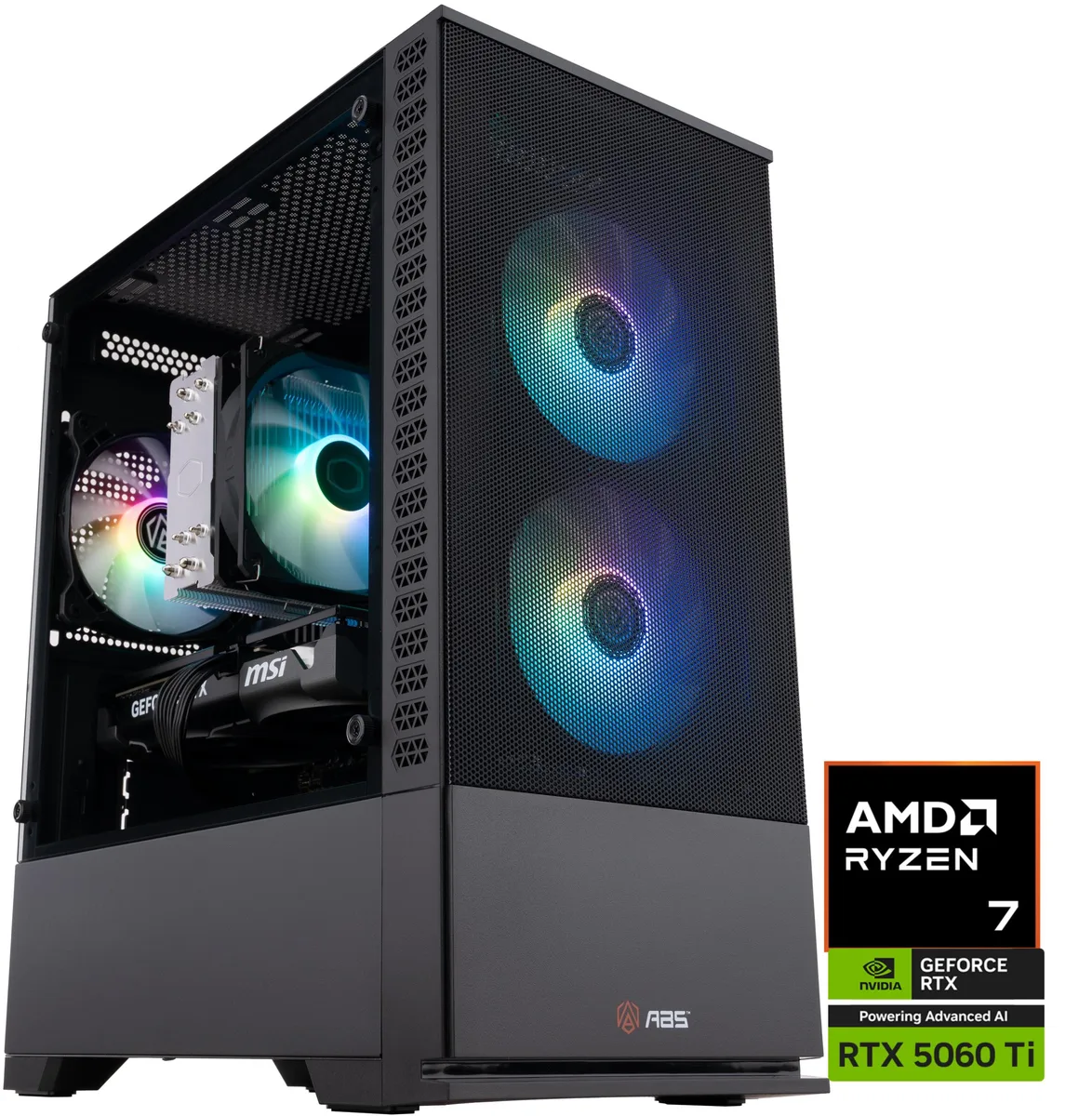 ABS ABS CR9700X5060TI4 gaming PC Ryzen 7 9700X RTX 5060 Ti 16GB 32GB DDR5 1TB — product photo