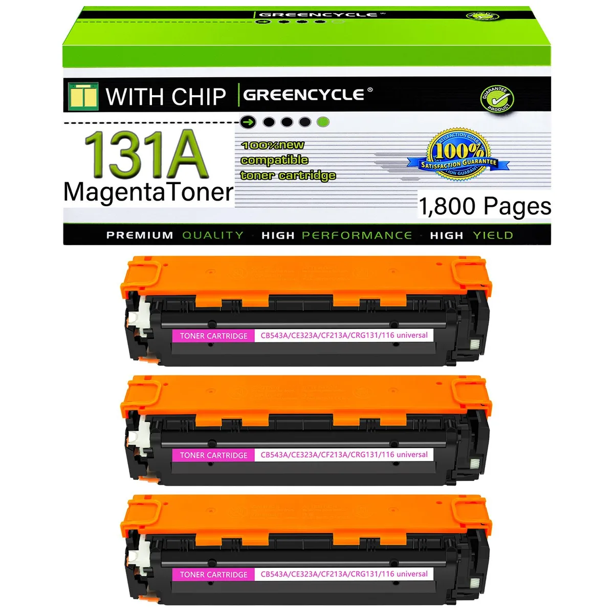 GREENCYCLE GREENCYCLE 131A 3-pack toner cartridge set (CF211A CF212A CF213A) — product photo