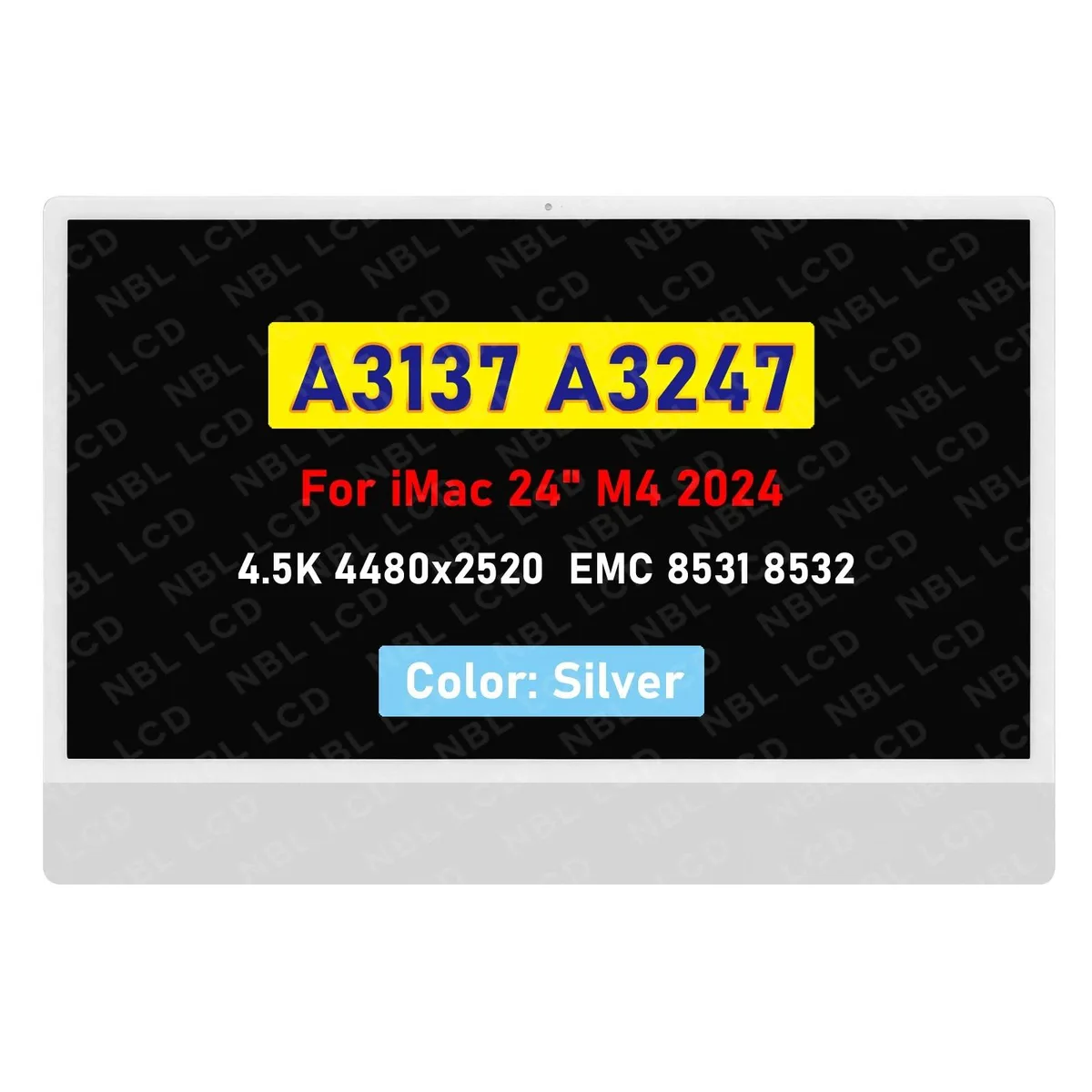 NUOLAISUN NUOLAISUN 24" 4.5K LCD Screen Replacement Silver iMac A3137 A3247 2024 M4 — product photo