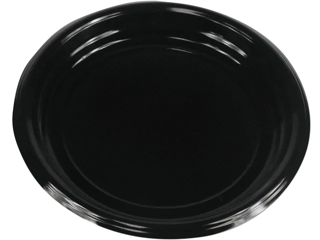 Boardwalk Boardwalk BWKPLTHIPS9BL Black Plastic Plate 500 Carton — product photo