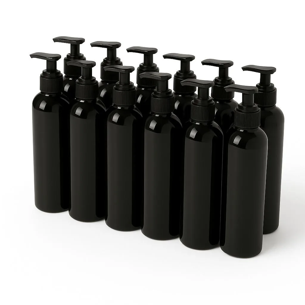 Vandue Corporation Vandue Corporation 8oz Bullet Round Bottle with Saddle Pump Black 12-Pack — product photo