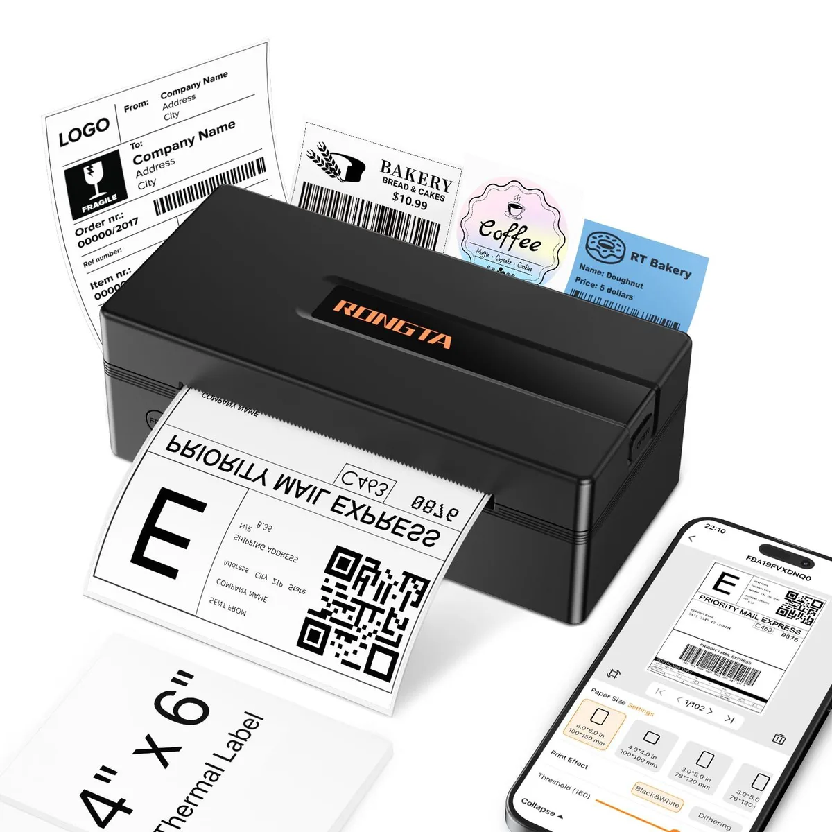  Rongta RP425A 4x6 label printer — product photo