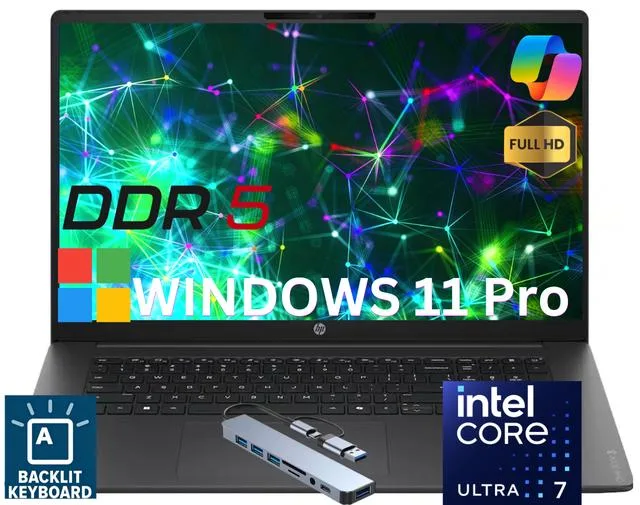 HP HP OmniBook 3 17.3" Intel Core Ultra 7 255U 32GB DDR5 1TB SSD Windows 11 Pro — product photo