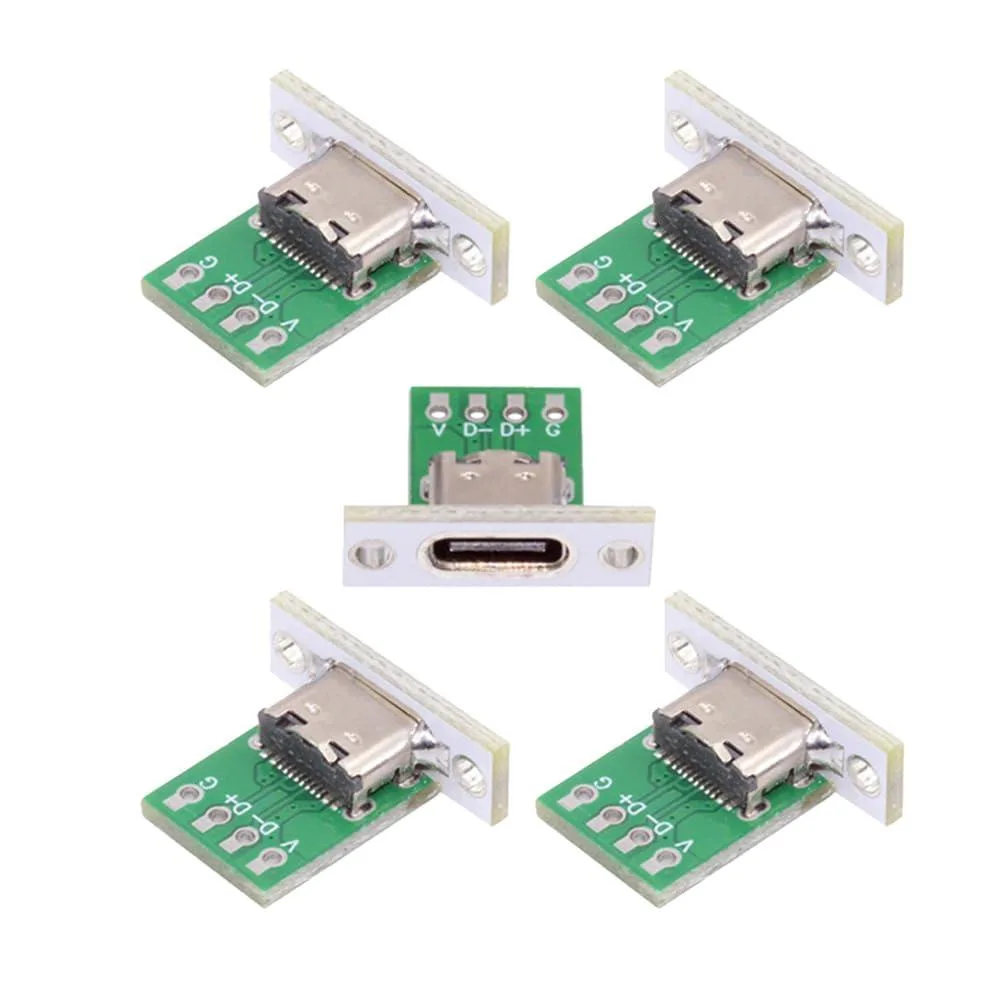 Fervit Fervit USB 2.0 Type C Female Panel Mount Connector 24pin 5pcs — product photo