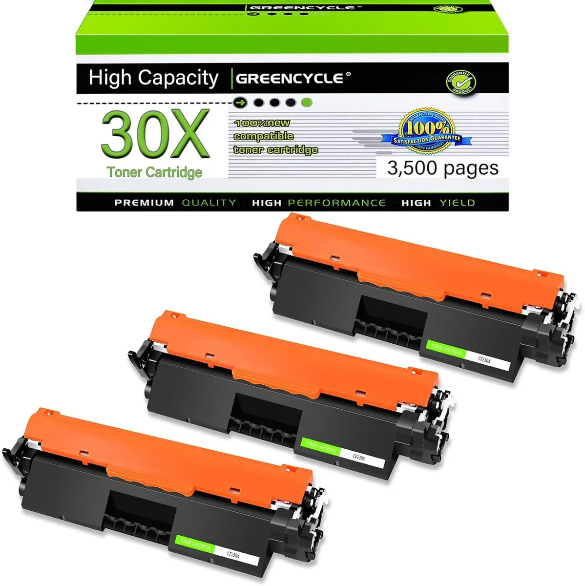 GREENCYCLE GREENCYCLE 30X Black Toner Cartridge 3 Pack 3500 pages — product photo